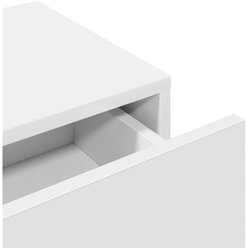  Zidna polica s ladicama bijela 80x33x17 cm izrađeno drvo Slike