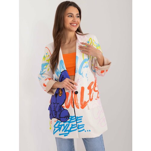 Fashion Hunters Creamy oversize blazer with print Slike