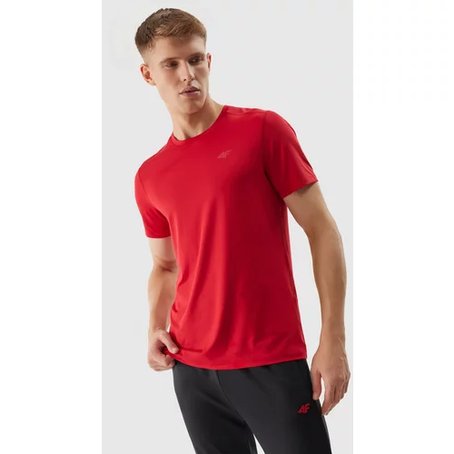 4f Men's sports T-shirt in a regular fit made of recycled materials - red