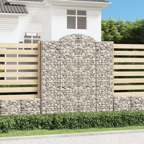  Lučne gabionske ko&amp;scaron;are 6 kom 200x50x220/240cm pocinčano željezo Slike