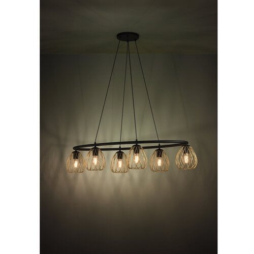Eglo 390092 - visilica na sajli jazminia 6xE27/40W/230V crna/zlatna Slike
