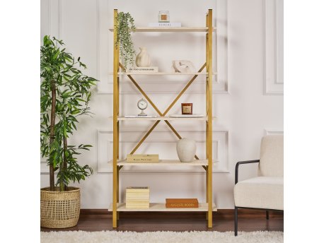 Hanah home polica za knjige elysian travertine gold Cene
