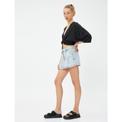 Koton Crop Kimono with Wide Sleeves with Tie Front Detail Slike