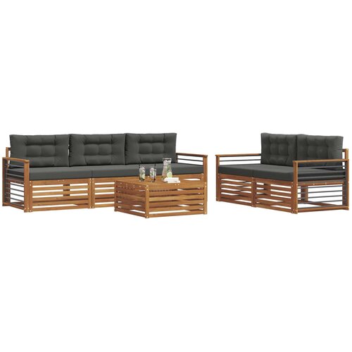  Set vanjskih sofa 6 kom. Prirodna i antracit Slike