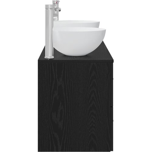  Set ormarića za kupaonicu 3 kom. Crni hrast 49,5 x 41 x 64,5 cm Slike