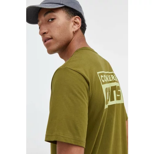 Converse Pamučna majica boja: zelena, s tiskom