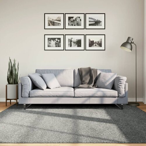 VidaXL Čupavi moderni tepih s visokim vlaknima zeleni 200x200 cm Slike