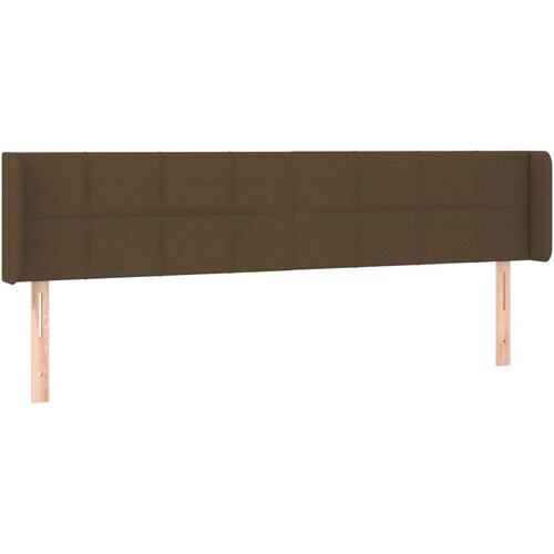  LED uzglavlje tamnosmeđe 203x16x78/88 cm od tkanine Slike