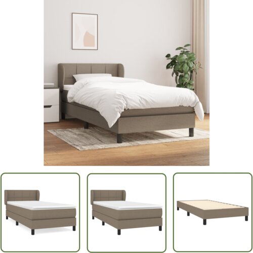 The Living Store Box spring postelja z vzmetnico taupe 100x200 cm blago - Box Spring Postelja, (21737620) Cene
