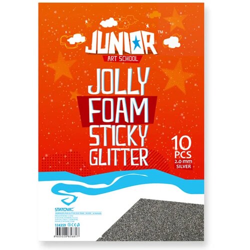Junior jolly Stiky Foam, eva pena samolepljiva, A4, 10K, odaberite nijansu Srebrna Slike