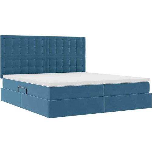  Krevet s od storage s madracem Tamno plava 200 x 200 cm Bar&amp;scaron;un Slike