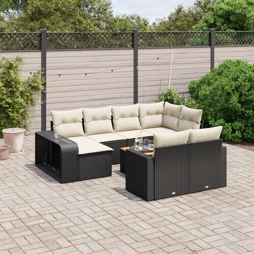  11-dijelni set vrtnih sofa od poliratana s jastucima crni Crna 65.5 x 62 x 69 cm Cijene