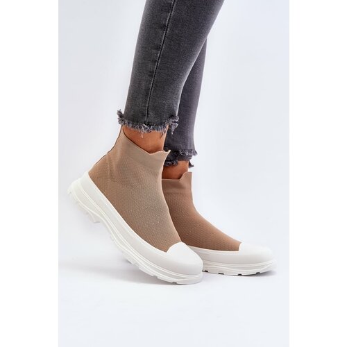 Kesi Women's slip-on sock shoes, brown Ilanae Cene
