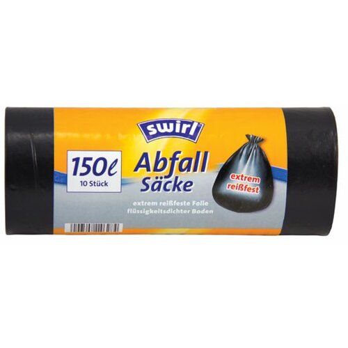 SWIRL Vreče za smeti (150 L, 10 kosov, črne) Slike