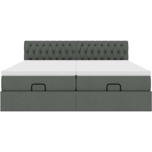 VidaXL otomanski okvir kreveta s madracima tamnosivi 200x200cm tkanine Slike