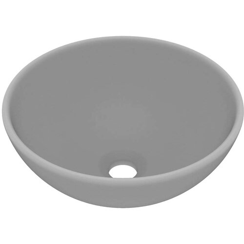 VidaXL Razko&amp;scaron;en umivalnik okrogel mat svetlo siv 32,5x14 cm keramičen Slike