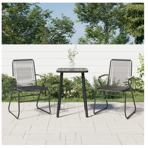  Vrtne stolice 2 kom crne 58 x 59 x 85 5 cm od PVC ratana Cene