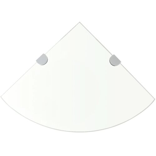  Kutna polica s kromiranim nosačima staklena prozirna 25 x 25 cm Cijene