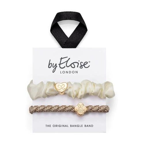 By Eloise London Bangle Set Cream and Gold gumice za kosu Cijene