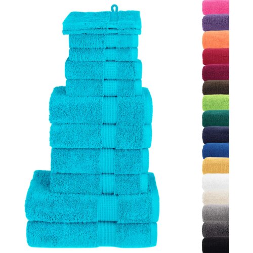  12-dijelni vrhunski set ručnika SOLUND tirkizni 600 gsm Slike