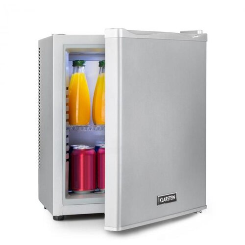 Klarstein Happy Hour 23, minibar, 23 l, 5-15 °C, energijski razred G, tiho delovanje, 23 dB, LED-osvetlitev, srebrna Cene