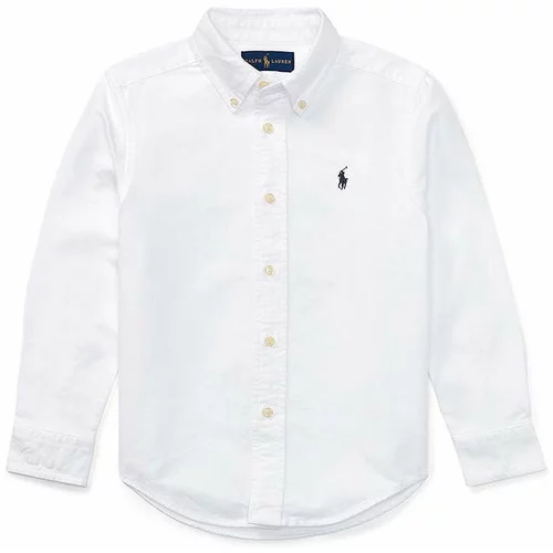 Polo Ralph Lauren Otroška bombažna srajca bela barva