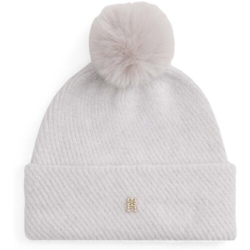 Tommy Hilfiger Kape s &amp;scaron;iltom Th Pom Pom Beanie Lurex Siva Slike