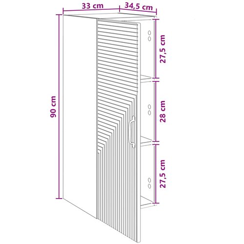  Ormar za montažu na zid Staro drvo 33 x 34,5 x 90 cm Slike
