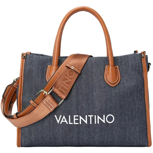 Valentino Shopper torba 'LEITH RE' plavi traper / karamela / bijela