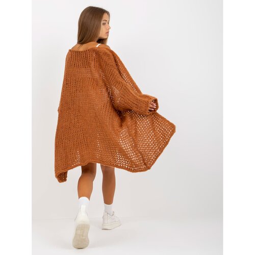 Fashion Hunters Brown knitted oversize cardigan OCH BELLA Slike