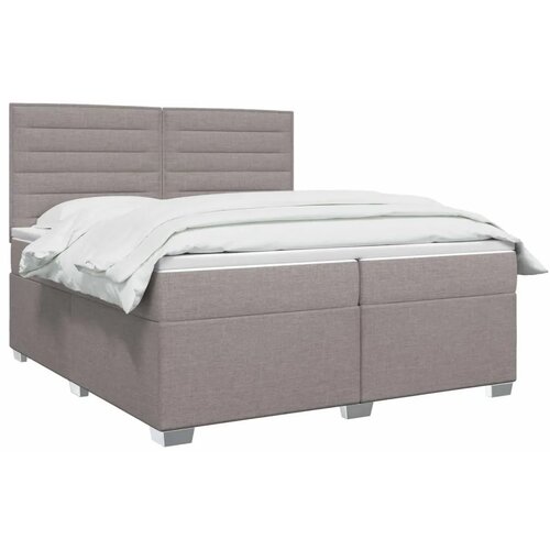  Boxspring krevet s madracem Sivosmeđa 200 x 200 cm Tkanina - Sivosmeđa 200 x 200 cm Dizajn linija Slike
