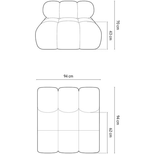 Micadoni zelen modul za sedežno garnituro iz tkanine boucl&amp;eacute; (sredinski modul) bellis &amp;ndash; home Slike