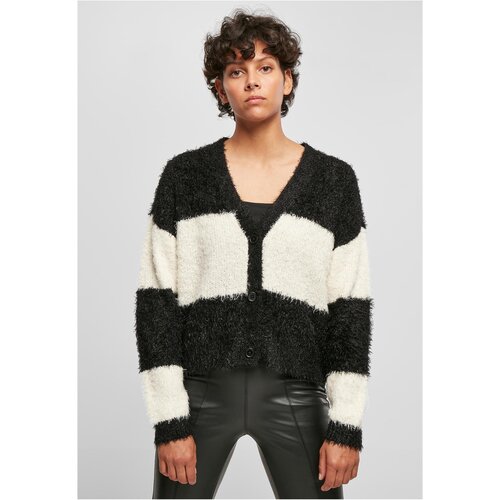 UC Ladies Ladies Short Oversized Feather Cardigan black/whitesand Slike