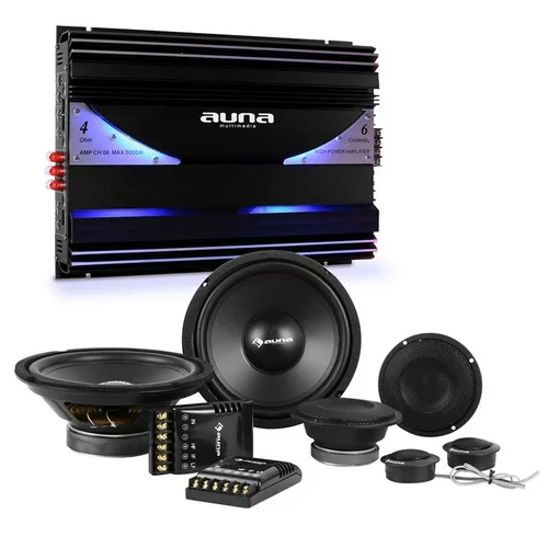 Auna cs comp 8, hifi oprema za avto, set zvočnikov/6-kanalni končni ojačevalec