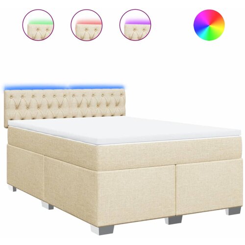 Maison Chic Box spring postelja - Vzmetna postelja z vzmetnico krem 160x200 cm blago SL17464, (21884609) Cene