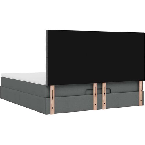 VidaXL Otomanski krevet s madracem i LED tamnosivi 160x200cm tkanine Slike