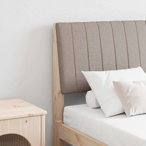 vidaXL tapecirano vzglavje taupe 140 cm masivno borovo les Cene