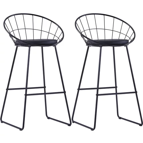 vidaXL Barski stoli 2 kosa črno umetno usnje, (20699825)