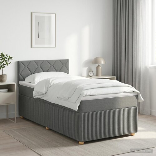  Boxspring krevet s madracem Tamnosiva 100 x 200 cm Tkanina Cene