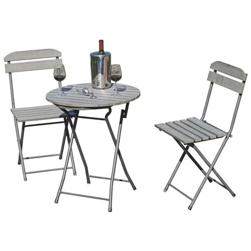 Garden Pleasure Sivi vrtni blagovaonski set za 2 osobe Lugo &amp;ndash; Slike