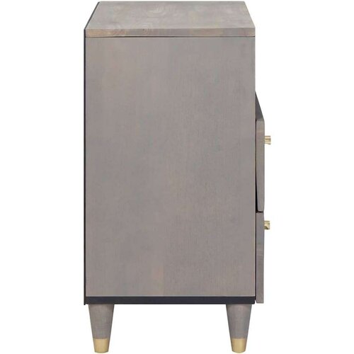 VidaXL Noćni ormar s ladicama Siva 50 x 33 x 62 cm masivno drvo manga Slike