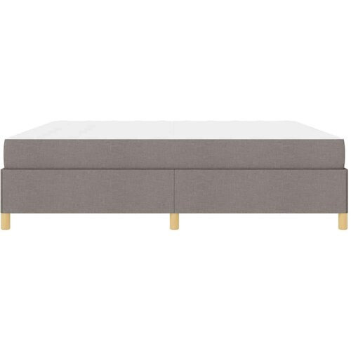  Krevet s opruga kutije Taupe i bijela 200 x 200 cm tkanina Slike