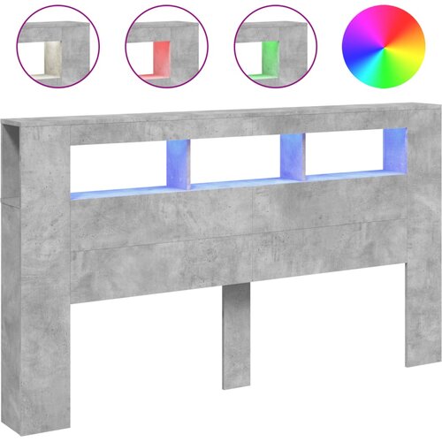 Maison Chic led posteljno vzglavje - vzglavna omarica - nočna omarica betonsko sivo 180x18,5x103,5 cm inž. les, (21712793) Cene