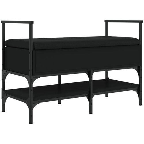 Maison Chic Klop za čevlje - Sedež za čevlje črna 85,5x42x57,5 cm inženirski les, (21776585) Slike