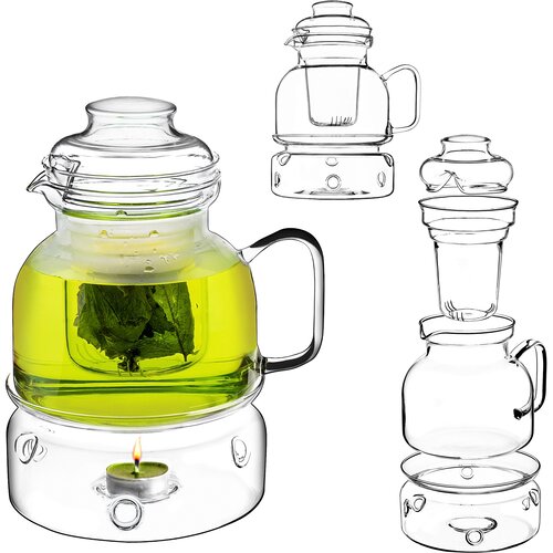 KADAX Stekleni vrč, odporen na vročino, z infuzerjem za čaj in grelnikom 1,5 l, (5000351606) Cene