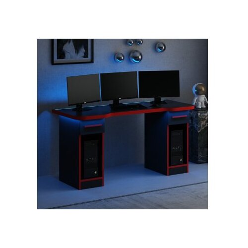 Hanah home gaming desk phoenix 2 black red Slike