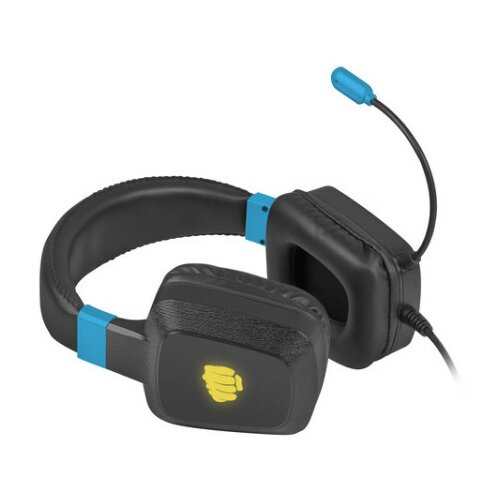Natec fury raptor, gaming headset with volume control, 3.5mm stereo, led backlit (usb), black/blue ( NFU-1584 ) Cene