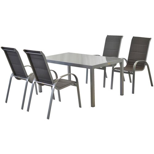 Gardenson Vrtni Set Amalfi, 5-Delno, Aluminij, Steklo Cene