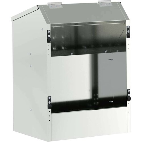 VidaXL Hranilica za zečeve Srebrno 64.5 x 25.5 x 45.5 cm Cinkani čelik Slike