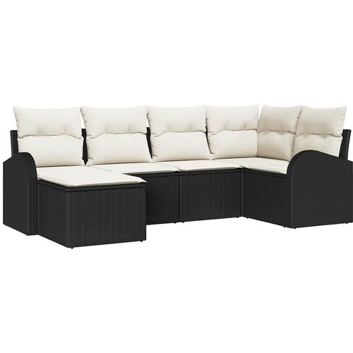  Sjedeća garnitura za vrt 6 kom. Crna poliratan 234 x 124 x 85 cm Slike